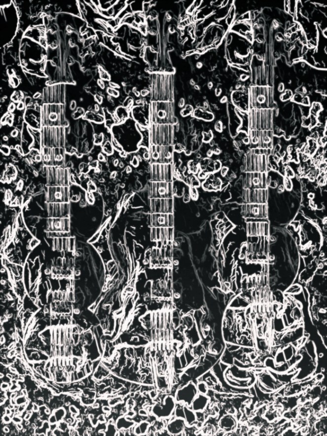 black-white-guitars