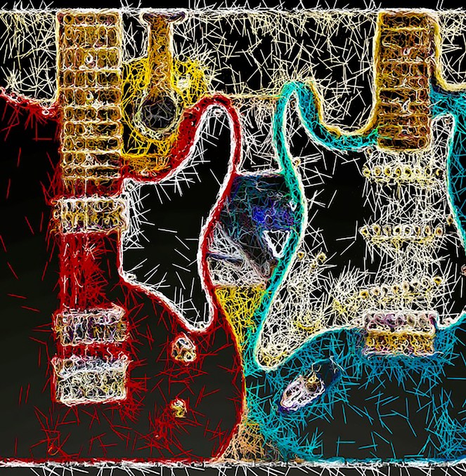Red & Blue Guitars